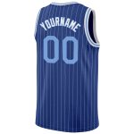 Custom Name Number Authentic Basketball Jersey Light Blue White Pinstripe Personalized Team Apparel Personalized Royal White