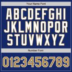 Custom Baseball Jersey - Personalized Royal White Pinstripe with Old Gold and White, Custom Name and Number Personalized