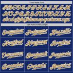 Custom Baseball Jersey - Personalized Royal White Pinstripe with Old Gold and White, Custom Name and Number Personalized