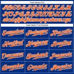 Custom Name and Number Personalized Orange-White Royal Pinstripe Baseball Jersey Personalized Royal White Pinstripe Orange-White