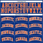 Personalized Orange-White Basketball Jersey - Authentic Royal White Pinstripe Design Personalized Royal White Pinstripe Orange-White