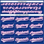 Custom Name & Number Pink Pinstripe Baseball Jersey - Personalized Authentic Royal White Team Jersey Personalized Royal White