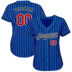 Custom Name and Number Red-Black Baseball Jersey - Personalized Royal White Pinstripe Authentic Team Jersey Personalized