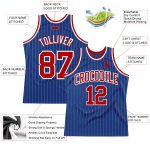 Customizable Red and White Pinstripe Basketball Jersey with Personalized Name and Number - Authentic Team Gear Personalized