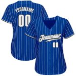 Custom Name Number White Black Pinstripe Authentic Baseball Jersey - Personalized Team Jersey Personalized Royal White Pinstripe