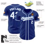 Personalized Authentic Baseball Jersey - Royal White Pinstripe Light Blue Personalized Royal White Pinstripe White-Light