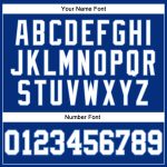 Custom Personalized Authentic Basketball Jersey - Royal White Pinstripe with Light Blue - Team Name & Number Personalized