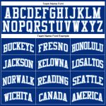 Custom Personalized Authentic Basketball Jersey - Royal White Pinstripe with Light Blue - Team Name & Number Personalized