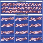 Custom Name and Number Authentic Baseball Jersey - Personalized Royal White Red Pinstripe Design Personalized Royal White