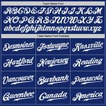 Personalized White-Red Authentic Baseball Jersey - Royal White Pinstripe Design Personalized Royal White Pinstripe White-Red
