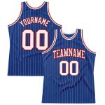 Custom Name Number Personalized Basketball Jersey White Red Royal Pinstripe Personalized Royal White Pinstripe White-Red