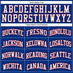 Custom Name Number Personalized Basketball Jersey White Red Royal Pinstripe Personalized Royal White Pinstripe White-Red