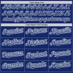 Custom Name and Number Personalized Unisex Softball Jersey - Royal White Pinstripe Two-Button Design Personalized Royal White