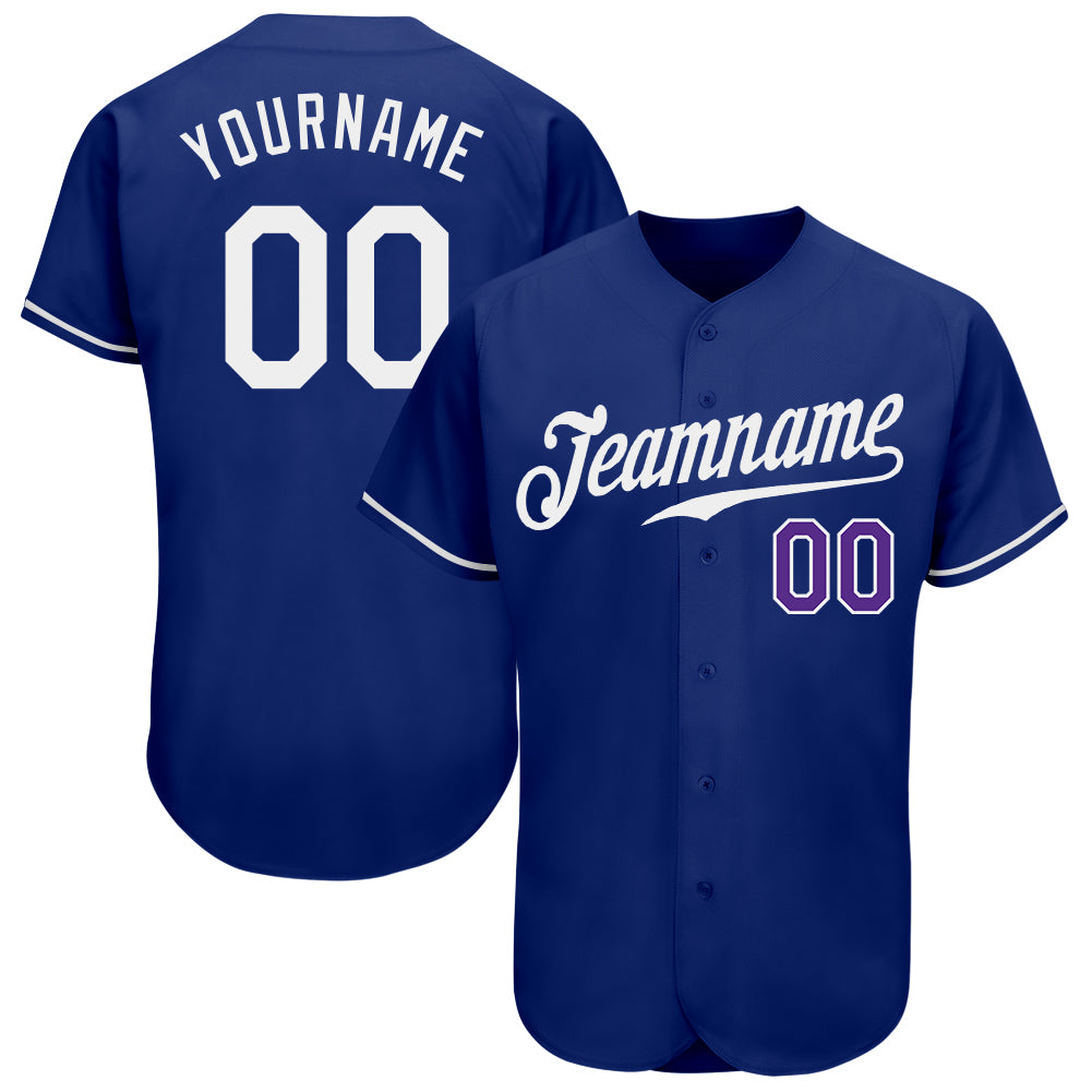 Custom Name and Number Personalized Royal Purple Baseball Jersey | Authentic Team Jersey Personalized Royal White-Purple