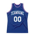 Custom Name and Number Authentic Throwback Basketball Jersey - Personalized Royal White-Purple Design Personalized Royal