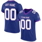 Custom White-Purple Mesh Football Jersey - Personalized Authentic Design Personalized Royal White-Purple Mesh Authentic Football