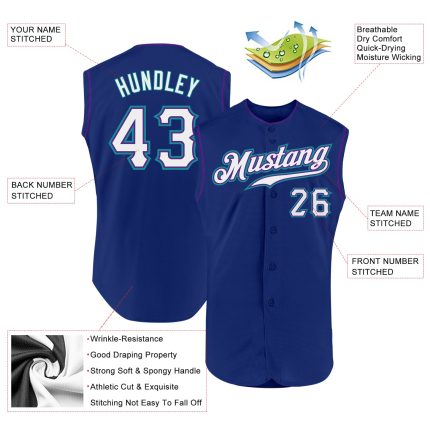 Custom Name Number Baseball Jersey - Personalized Authentic Sleeveless Royal White Purple Teal Team Apparel Personalized