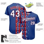 Custom Name and Number 3D American Flag Baseball Jersey - Personalized Royal White Red Authentic Team Jersey Personalized