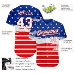 Custom Name and Number 3D American Flag Baseball Jersey, Personalized Royal White-Red Fashion Team Apparel Personalized Royal