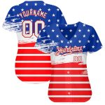 Custom Name and Number 3D American Flag Baseball Jersey, Personalized Royal White-Red Fashion Team Apparel Personalized Royal