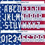 Custom 3D American Flag Performance T-Shirt with Personalized Name and Number - Royal White-Red Personalized Royal White-Red