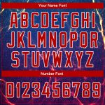 Personalized Abstract Basketball Jersey with Custom Name and Number, Royal White-Red 3D Pattern, Violet Wave Design Personalized