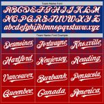 Custom Name and Number Authentic Baseball Jersey - Personalized Royal White-Red 3D Gradient Square Pattern Design Personalized