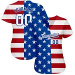 Custom Name Number American Flag Baseball Jersey - Personalized Royal White Red Fashion Team Jersey Personalized Royal White-Red