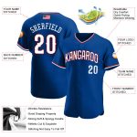 Custom American Flag Baseball Jersey - Personalized White-Red Team Jersey with Name and Number Personalized Royal White-Red