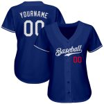Custom Name Number Baseball Jersey - Personalized Authentic White Red Team Jersey Personalized Royal White-Red Authentic