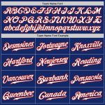 Custom Name and Number Personalized Authentic Fade Fashion Baseball Jersey - Royal White-Red Team Jersey Personalized Royal