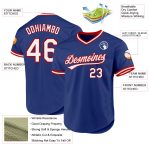 Custom Name and Number Personalized Authentic Throwback Baseball Jersey - Royal White-Red Design Personalized Royal White-Red
