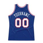 Custom Name and Number Basketball Jersey - Authentic Throwback Royal White-Red Design Personalized Royal White-Red Authentic