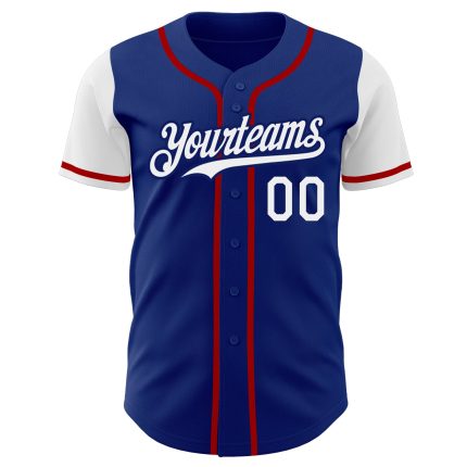Personalized Authentic Two Tone Baseball Jersey - Royal White and Red Personalized Royal White-Red Authentic Two Tone Baseball