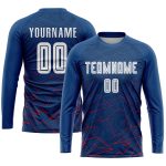 Custom Name Number Soccer Uniform Jersey - Personalized Royal Red White Away Sublimation Team Gear Personalized Royal White-Red