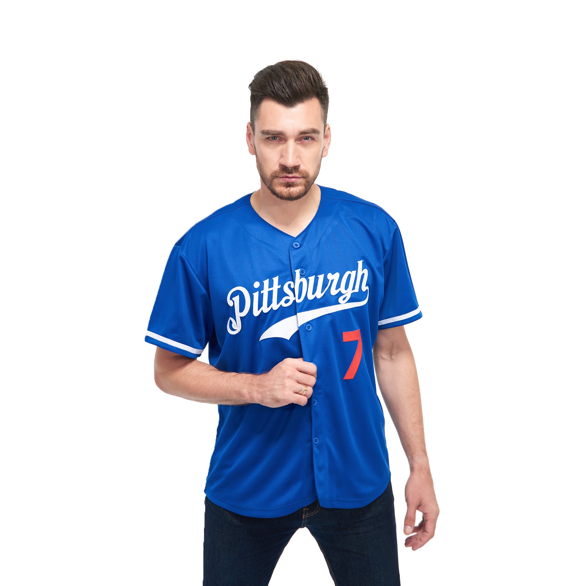 Custom Team Jersey with Personalized Name and Number - Royal White-Red Baseball Jersey Personalized Royal White-Red Baseball