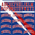 Custom Name Number Basketball Jersey Royal White Red Diagonal Lines Round Neck Sublimation Suit Personalized Royal White-Red