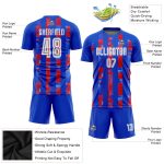 Custom Name and Number Personalized Red-White Soccer Uniform Jersey for Home Team Personalized Royal White-Red Home Sublimation
