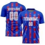 Custom Name and Number Personalized Red-White Soccer Uniform Jersey for Home Team Personalized Royal White-Red Home Sublimation