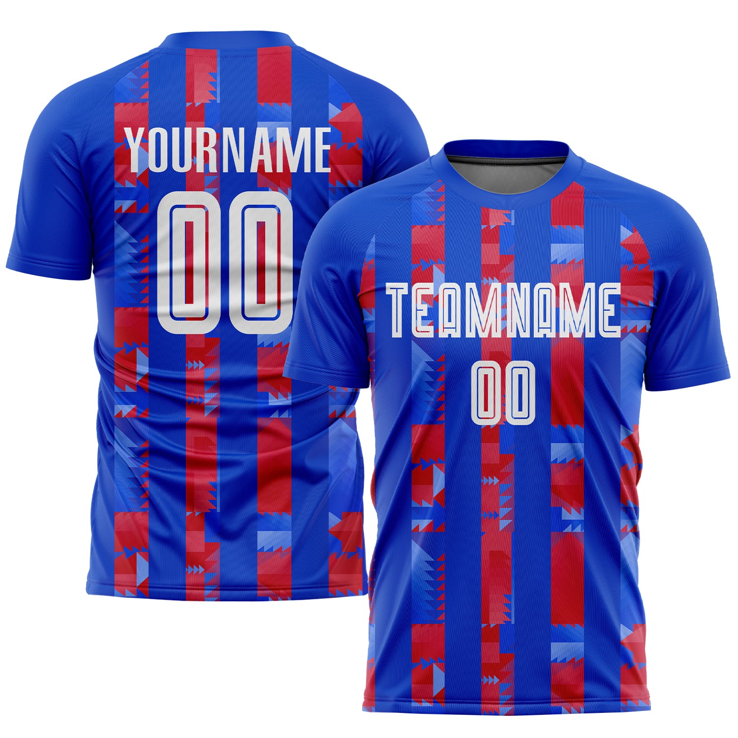 Custom Name and Number Personalized Red-White Soccer Uniform Jersey for Home Team Personalized Royal White-Red Home Sublimation