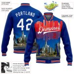 Personalized Los Angeles City Edition 3D Bomber Varsity Jacket - White-Red, Custom Name & Number, Full-Snap Letterman Jacket