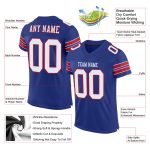 Personalized White Red Mesh Football Jersey - Authentic Custom Design Personalized Royal White-Red Mesh Authentic Football