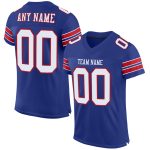 Personalized White Red Mesh Football Jersey - Authentic Custom Design Personalized Royal White-Red Mesh Authentic Football