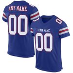 Custom Name Number Personalized Authentic Football Jersey White Red Mesh Team Personalized Royal White-Red Mesh Authentic
