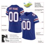 Custom Name Number Personalized Authentic Football Jersey White Red Mesh Team Personalized Royal White-Red Mesh Authentic