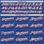 Personalized Authentic Throwback Baseball Jersey - Royal White and Red Mesh Design Personalized Royal White-Red Mesh Authentic