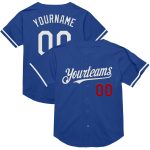 Custom Name and Number Personalized Red-White Authentic Throwback Baseball Jersey Personalized Royal White-Red Mesh Authentic