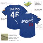 Custom Name and Number Personalized Red-White Authentic Throwback Baseball Jersey Personalized Royal White-Red Mesh Authentic