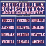 Personalized Authentic Throwback Football Jersey - Royal White-Red Mesh Design Personalized Royal White-Red Mesh Authentic