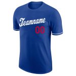 Custom Team Name Number Performance T-Shirt in Royal White-Red - Personalized Athletic Wear Personalized Royal White-Red